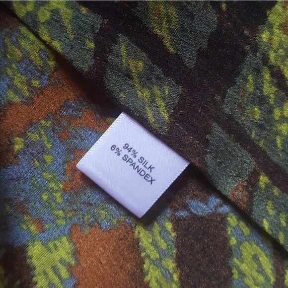 ST. JOHN Vintage Top Long Sleeve Silk Ruffle Button Down Retro Y2k Womens 10 - Picture 8 of 8